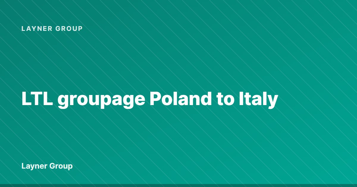 Паллеты в сборной фуре на маршруте Польша – Италия